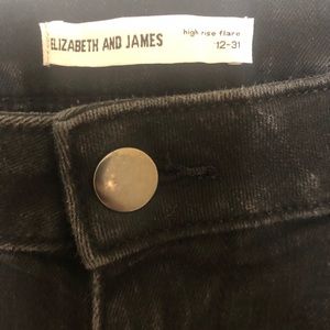 Elizabeth and James Black High Rise Flare Jeans 12